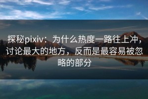 探秘pixiv：为什么热度一路往上冲，讨论最大的地方，反而是最容易被忽略的部分