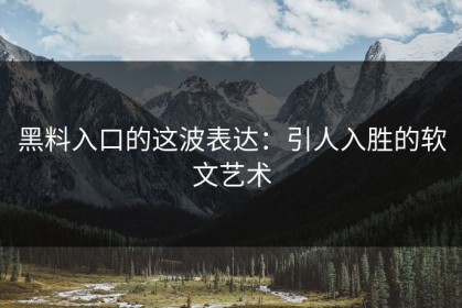 黑料入口的这波表达：引人入胜的软文艺术