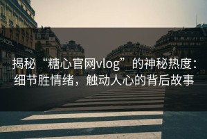 揭秘“糖心官网vlog”的神秘热度：细节胜情绪，触动人心的背后故事