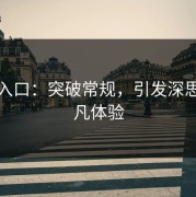 黑料入口：突破常规，引发深思的非凡体验
