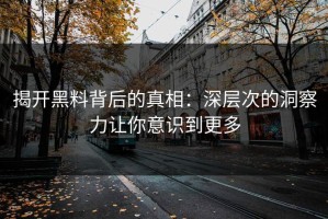 揭开黑料背后的真相：深层次的洞察力让你意识到更多