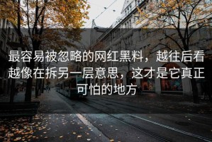 最容易被忽略的网红黑料，越往后看越像在拆另一层意思，这才是它真正可怕的地方