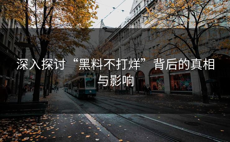 深入探讨“黑料不打烊”背后的真相与影响